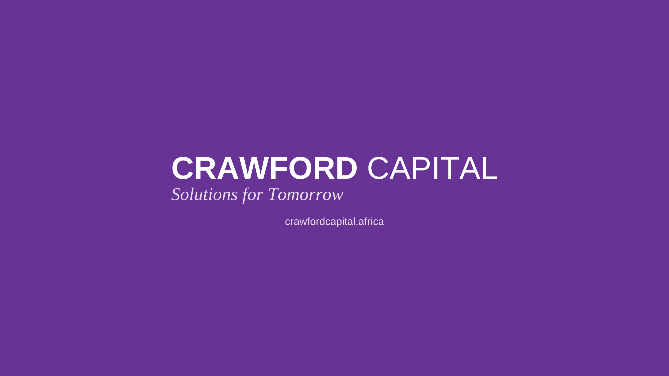 Crawford Capital approved purple wordmark and brand presentation